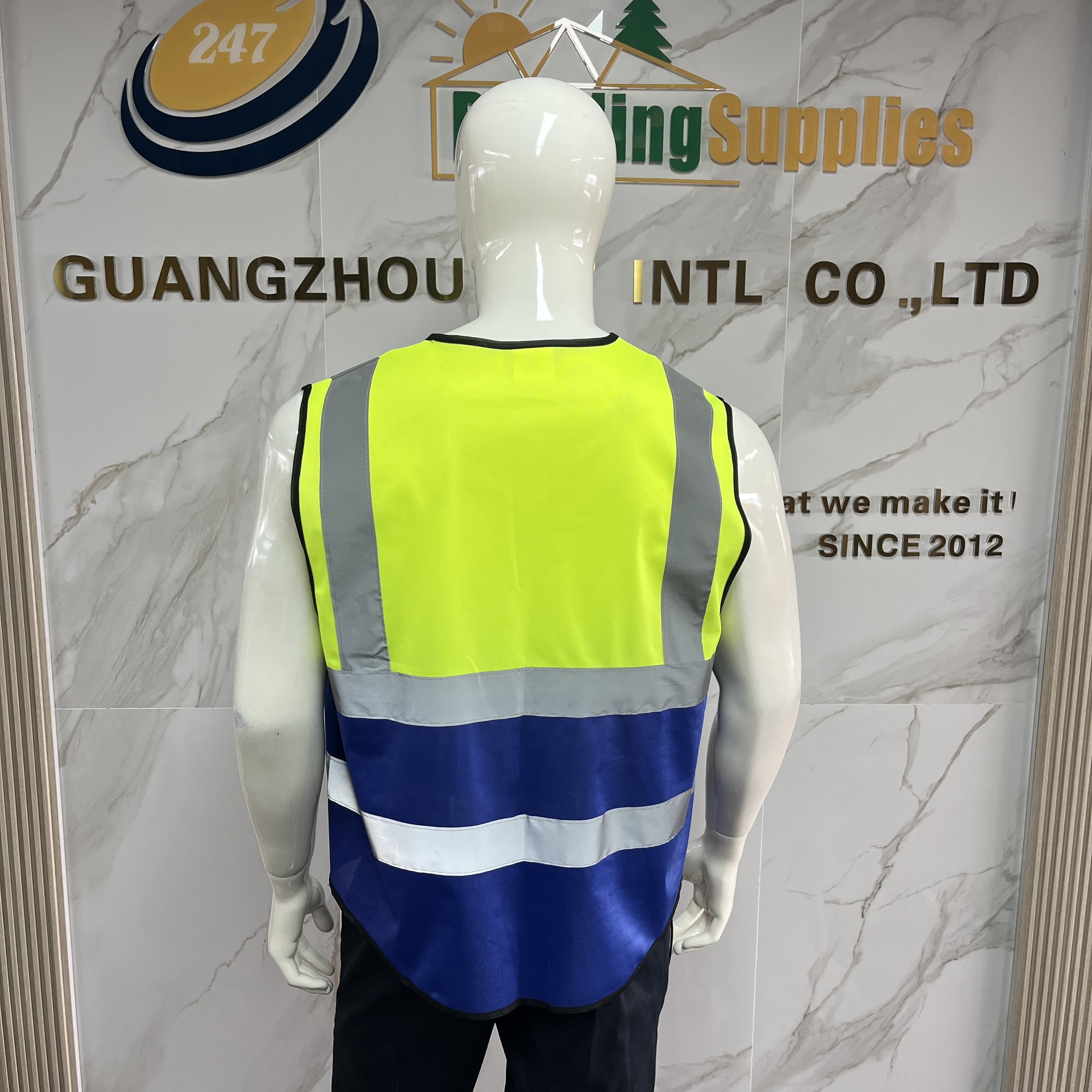 Mesh Breathable Vest with Zipper High Visibility Reflective Safety Vest