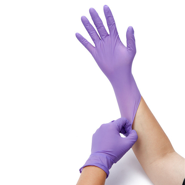 Disposable Powder Free Purple Color Nitrile Gloves for Washing