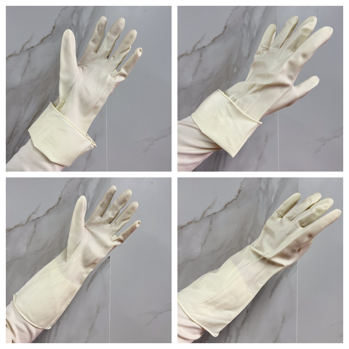 Mixed Color Long Sleeve Work Gloves Rubber Chemical Resistant Safety Latex Gloves