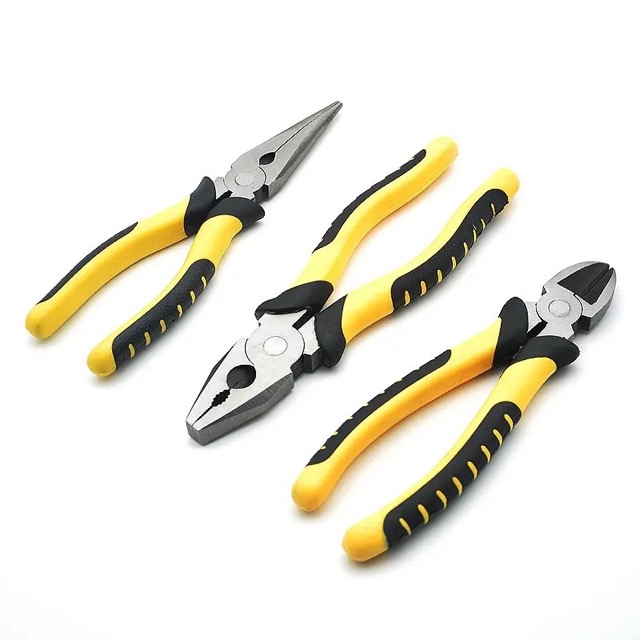 Carbon Steel 6" Combination Long Nose Pliers with Anti-slip Pvc Handle Grip