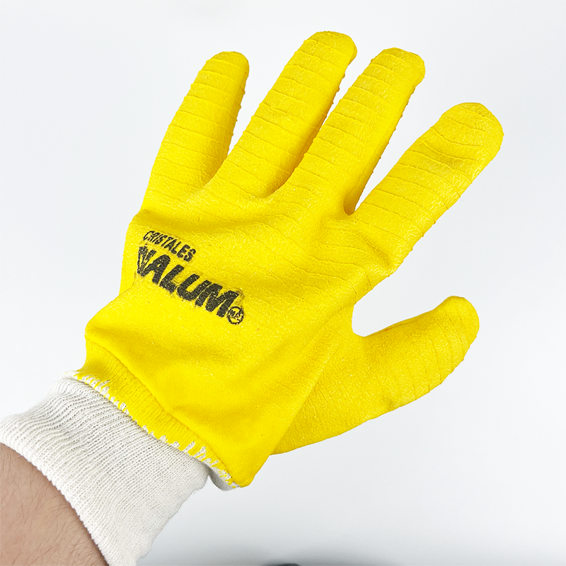 Factory Direct Sales Household Crinkle Latex Coated Interlock Lining Safety Working Oilproof Gloves