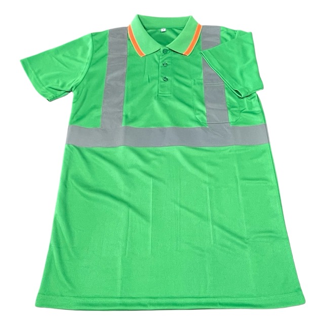 Custom Polo Shirts Quick Dry Short Sleeves Shirts with Reflective Stripe