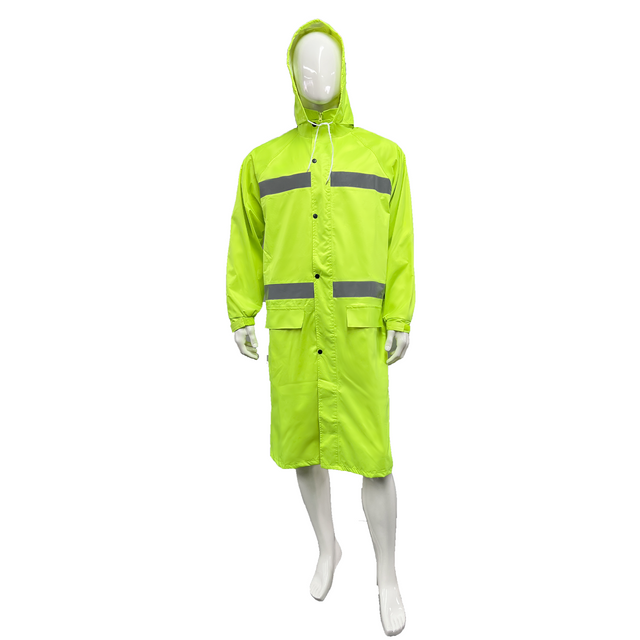 High Visibility Industrial Reflective Safety Hooded Waterproof Reflector Jackets Coat Rain Coat Waterproof