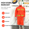 Hot Sale Good Price Custom Long Safety Waterproof Raincoat with Reflective High Visibility Strips