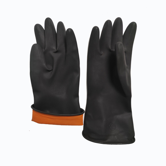High Quality Resistant Chemical Industrial Latex Gloves Thick Safety Gloves Anti-slip Labor Protection Glove