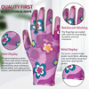 Wholesale Custom Floral Print Breathable Nitrile Gardening Planting Safety Gloves Nylon Weaving Work Gloves