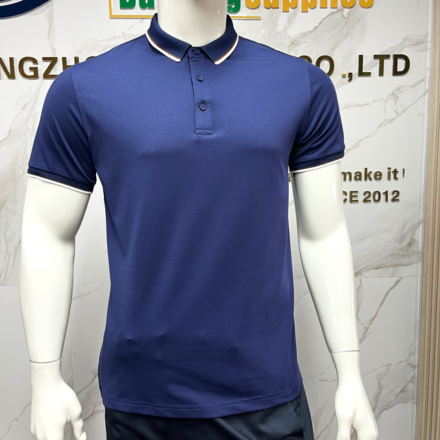 Fashion Design Blue Short Sleeve Cotton Breathable Casual Shirt Wholesale Price Regular Fit Button-up Shirt