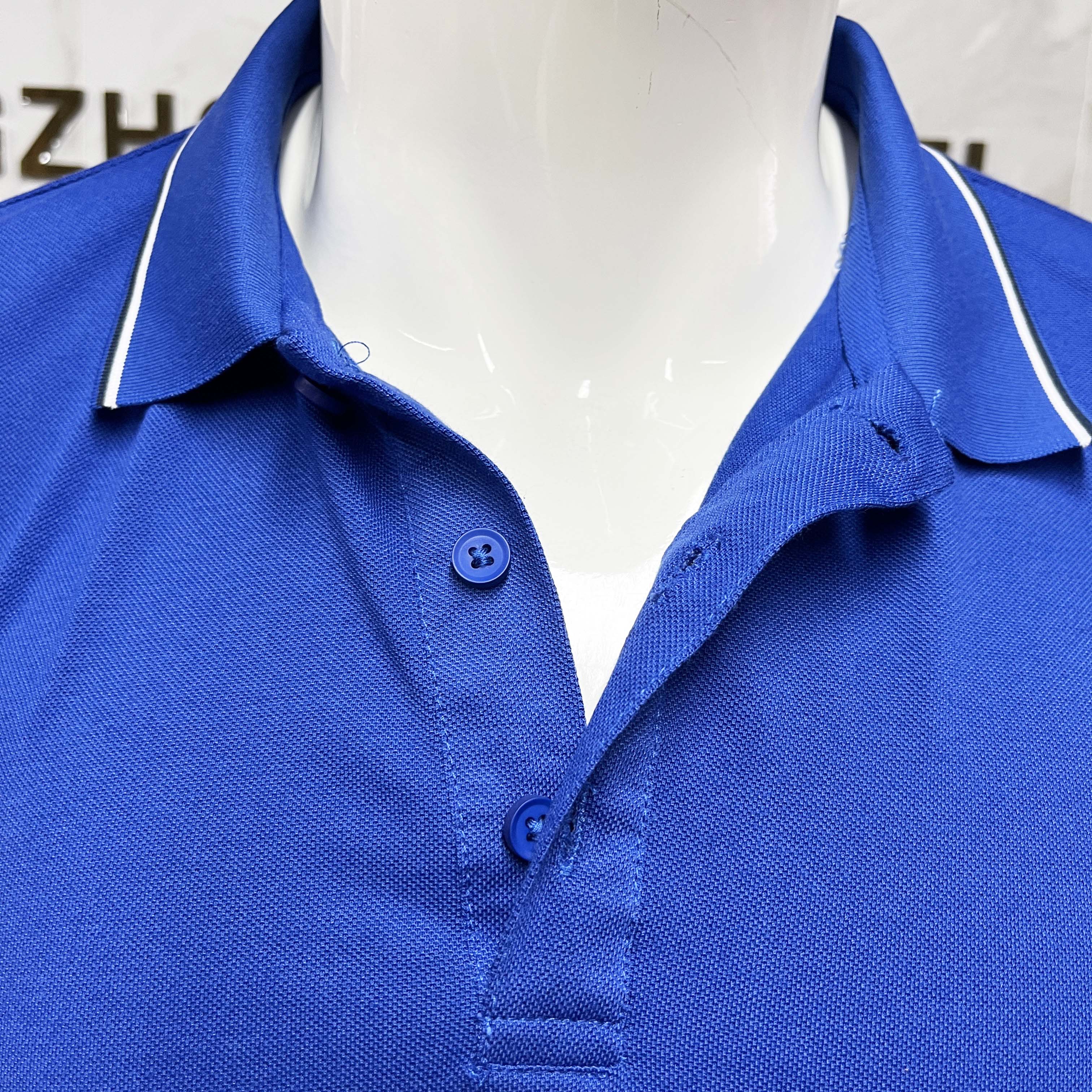 Blue Color High Quality Short Sleeve Polo Workwear 100% Cotton Casual Style Work Shirt for Men