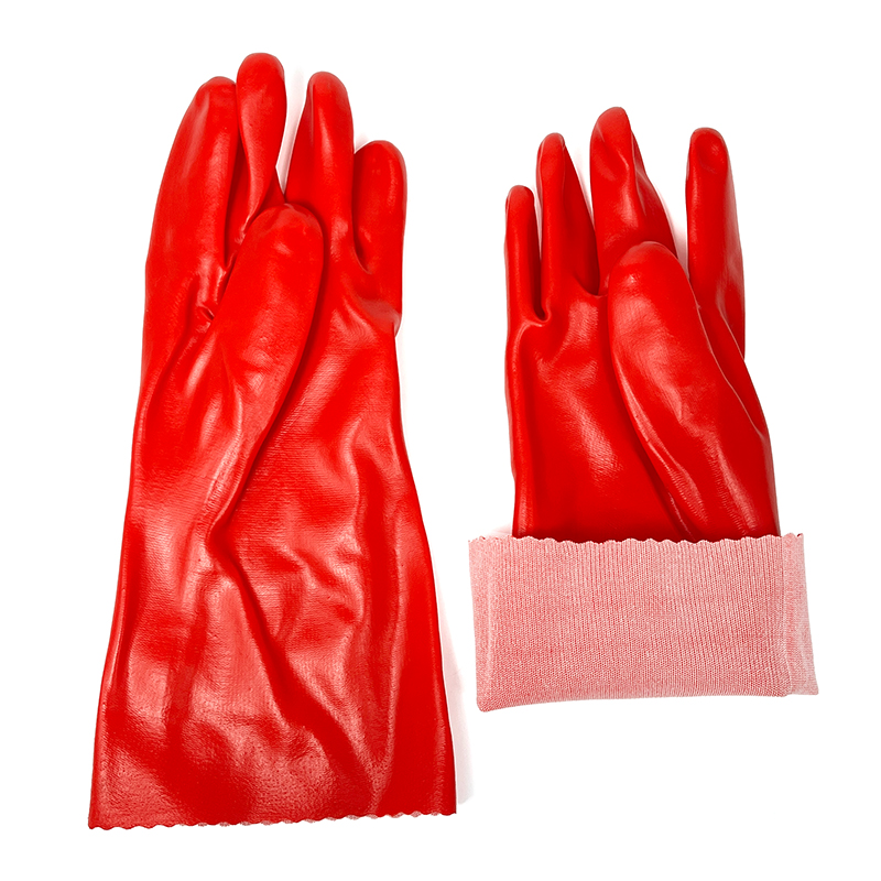 Custom Logo Long‑Cuff PVC Waterproof Work Gloves, Anti‑Slip Wear‑Resistant Multifunctional Safety PVC Dipped Work Gloves