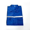 Hi Vis Breathable Anti-bacterial Cotton Polyester Overalls Reflective Multi Pockets Construction Safety Work Clothes
