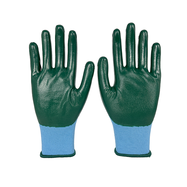 Wholesale Soft and Breathable Lightweight Nitrile Coated Gloves Second-skin Fit Wear-resistant protection Safety Gloves