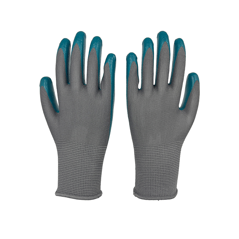 Hot Selling Nitrile Coated Anti Slip Wear Resistant Industry Construction Safety Work Labor Gloves