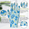 Nitrile Knitted Floral Work Gloves Smooth Nitrile Coated Garden Safety Protection Gloves