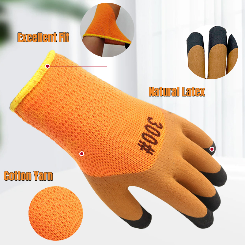 Reusable Rubber Gloves Wear-resistant Warmth Preservation Anti-slip Winter Protection Workwear Gloves