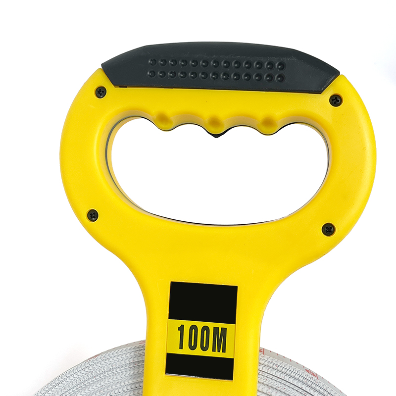 Open Reel Fiberglass Measuring Tape 50/100M Hand Crank Surveying Tape For Construction Site Measurement