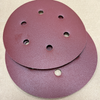 Hot Sale Red Aluminum Oxide Hook And Loop Sanding Disc 125Mm 6 Hole Sandpaper Disc For Industrial Sanding Polishing Application