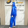 Waterproof PVC Split Rain Suit with Wide Front & Back Reflective Strips Heavy Duty Motorcycle Riding Rainwear