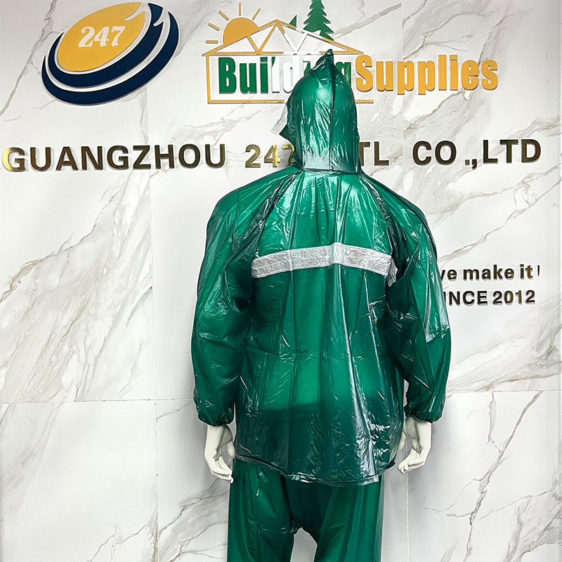 Premium Men's Oversized Thick PVC 2-Piece Motorcycle Rain Suit 100% Waterproof & Heavy Rain Resistant Riding Rainwear