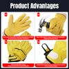 Good Price Smooth Leather Protective Safety Gloves Waterproof Windproof Durable Antislip Welding Glove