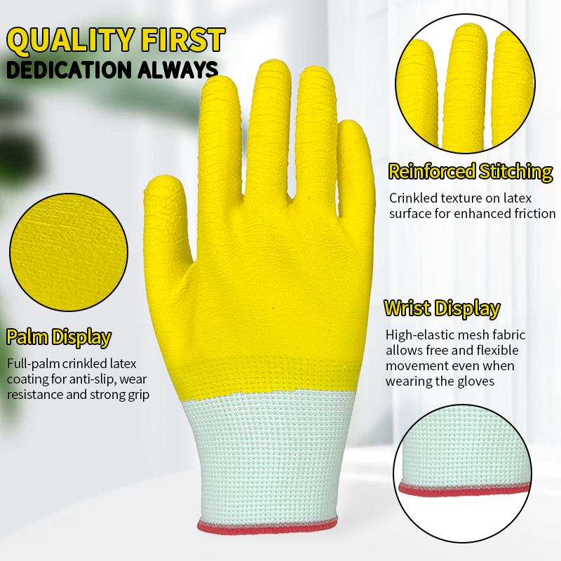 Customizable Colors Wholesale Rubber Coated Gloves Anti-slip Safety Industrial Garden Gloves for Work
