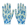 Nitrile Knitted Floral Work Gloves Smooth Nitrile Coated Garden Safety Protection Gloves