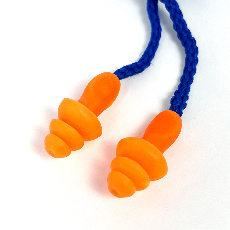Push-in Design Silicone Earplugs Noise-Reducing Protective Hearing Reusable Earplugs with Cable