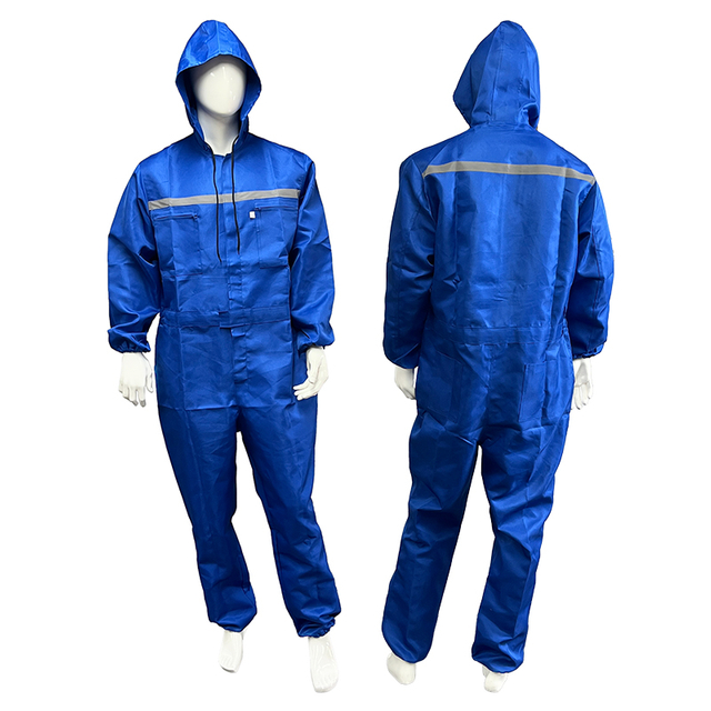 Polyester Hooded One-piece Work Suit Maintenance Spray Paint Breeding Sheet Metal Anti-fouling Dust Safety Coverall