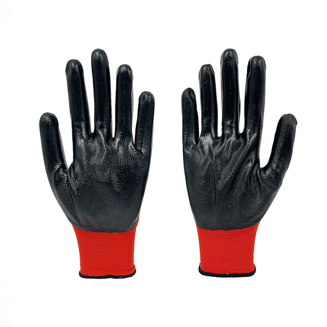 New Promotion Price Durable Vibrant Color Heavy Duty Industrial Gloves Nitrile Safety Labor Gloves