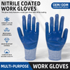 Lightweight Industrial Construction Flexible Breathable Nitrile Dipped Blue Nylon Knit Safety Gloves for Working