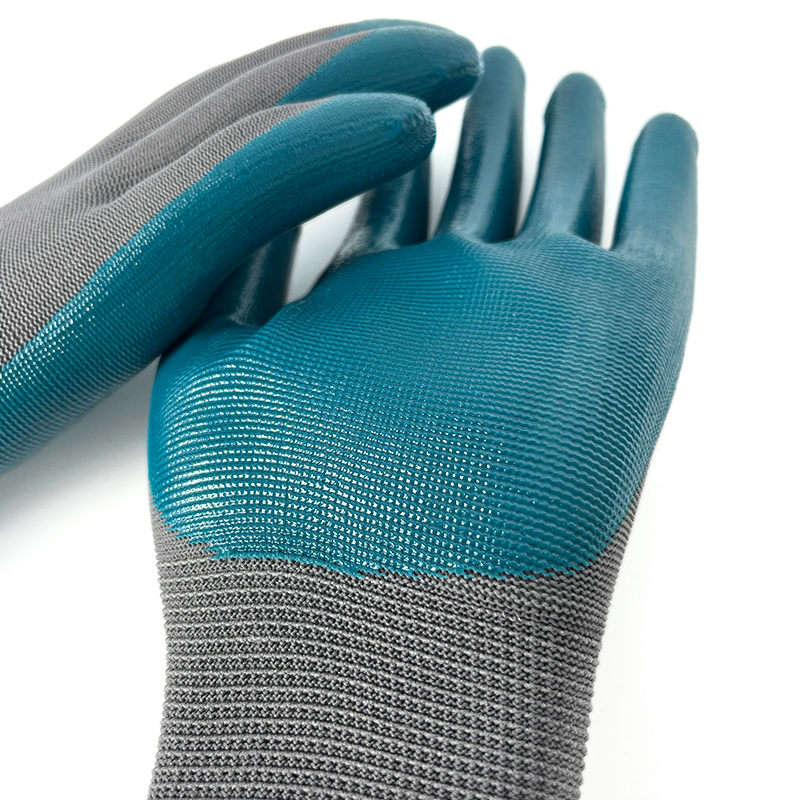 Hot Selling Nitrile Coated Anti Slip Wear Resistant Industry Construction Safety Work Labor Gloves