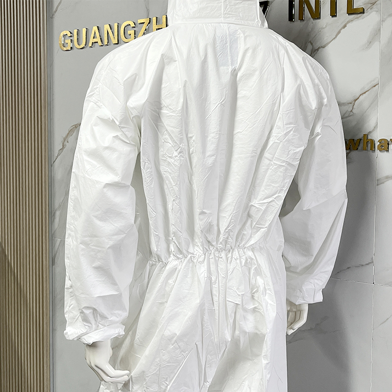 Full Body protection White Disposable Safety Protective Work Garment Waterproof Non Woven Coverall Suit