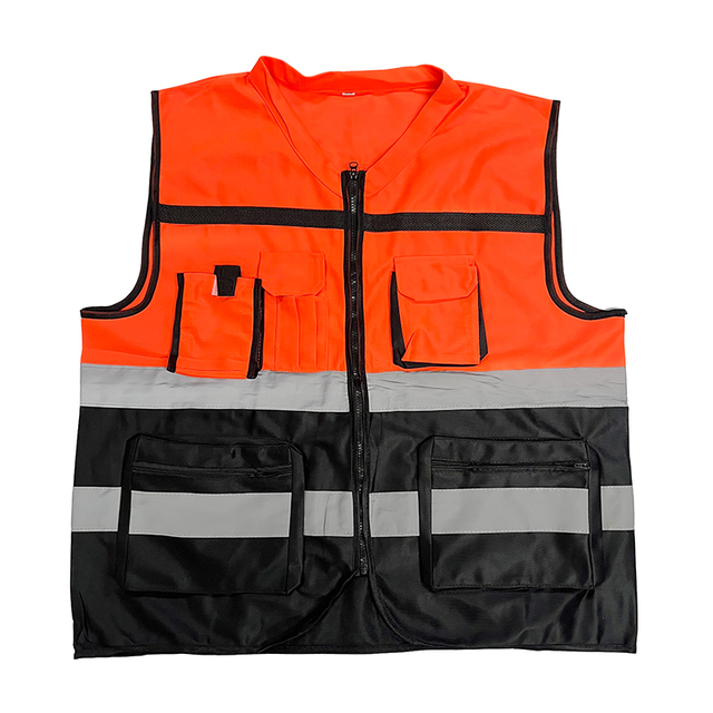 Multi‑Pocket Zipper High Visibility Reflective Safety Work Vest