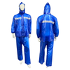 Waterproof PVC Split Rain Suit with Wide Front & Back Reflective Strips Heavy Duty Motorcycle Riding Rainwear