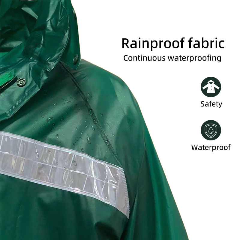 Premium Men's Oversized Thick PVC 2-Piece Motorcycle Rain Suit 100% Waterproof & Heavy Rain Resistant Riding Rainwear