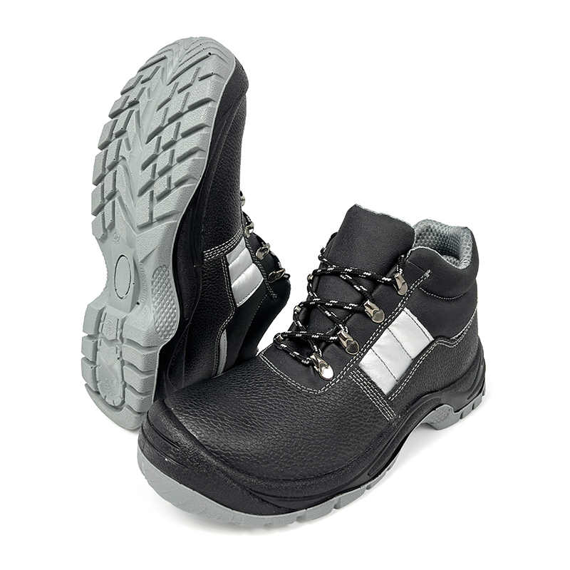 Anti-Slip Steel Toe Cap Light Weight Industrial Leather Lace Up Safety Shoes