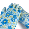 Nitrile Knitted Floral Work Gloves Smooth Nitrile Coated Garden Safety Protection Gloves