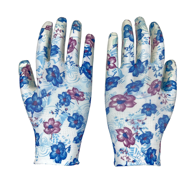Printed Nitrile General Purpose Labor protection Gloves Wholesale Price Lightweight Breathable Gardening Gloves