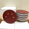Hot Sale Red Aluminum Oxide Hook And Loop Sanding Disc 125Mm 6 Hole Sandpaper Disc For Industrial Sanding Polishing Application