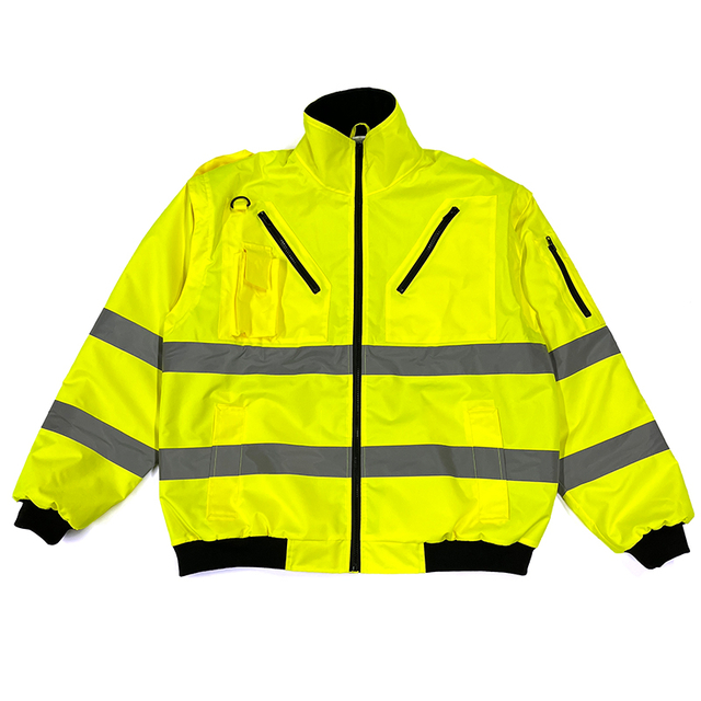 Mulpti Pockets High Visibility Waterproof Breathable Winter Warm Safety Jacket