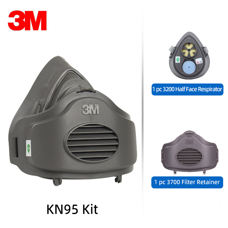 3200 Style Reusable Silicone Half Face Respirator, Industrial Dust and Chemical Gas Mask