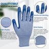Lightweight Industrial Construction Flexible Breathable Nitrile Dipped Blue Nylon Knit Safety Gloves for Working