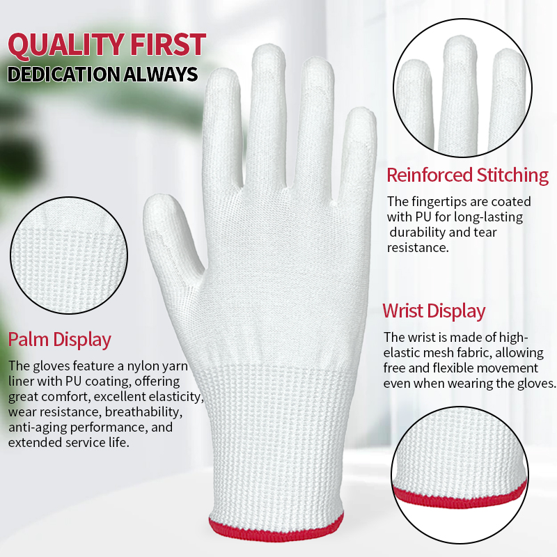 Hot Selling Reusable protection Pu Coated Industrial Safety Work Gloves Premium Durable Safety Gloves for Construction