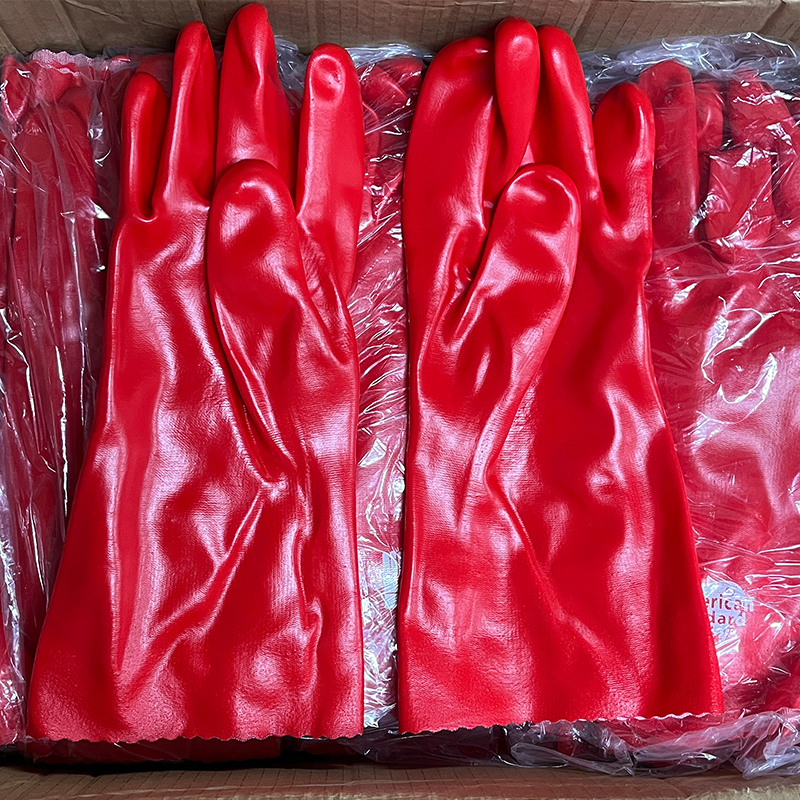 Custom Logo Long‑Cuff PVC Waterproof Work Gloves, Anti‑Slip Wear‑Resistant Multifunctional Safety PVC Dipped Work Gloves