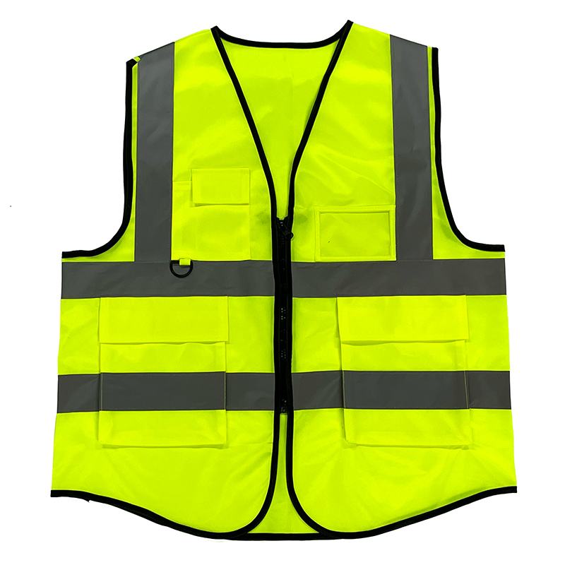 Multi-Purpose Reflective Safety Vest High Visibility Breathable Multi-pocket Zippered Safety Vest 