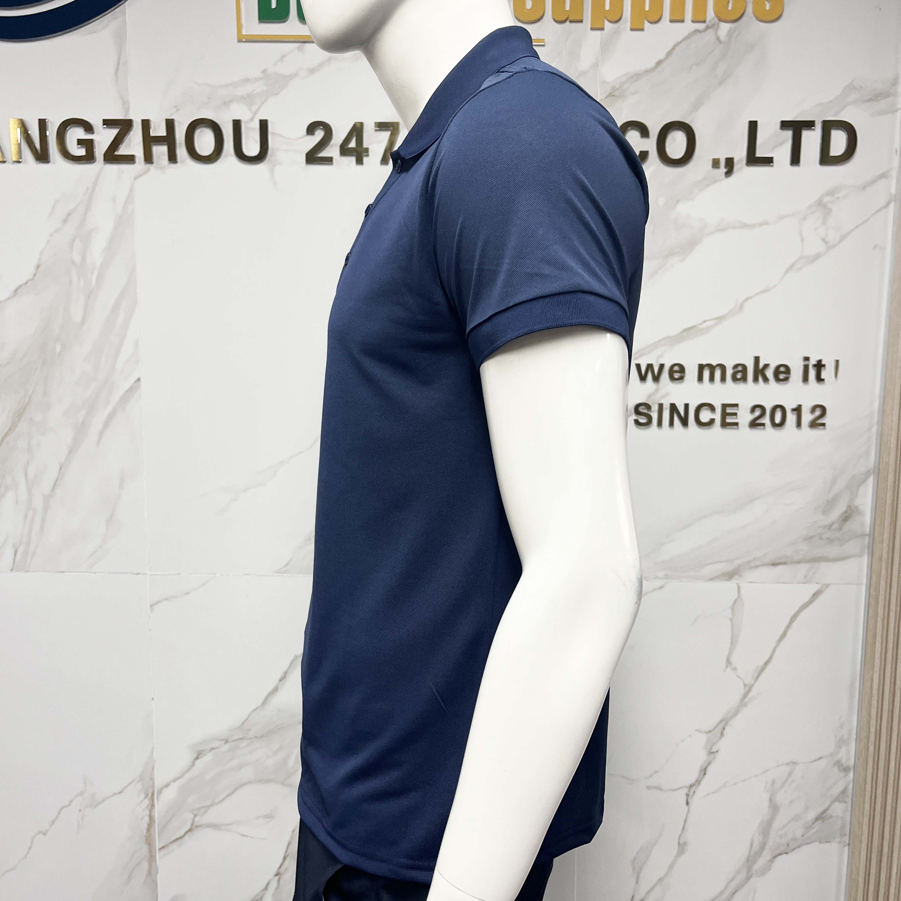 Wholesale Polyester Anti-Wrinkle Solid Color Quick Dry Workwear Unisex Comfortable Casual Style Polo Shirts