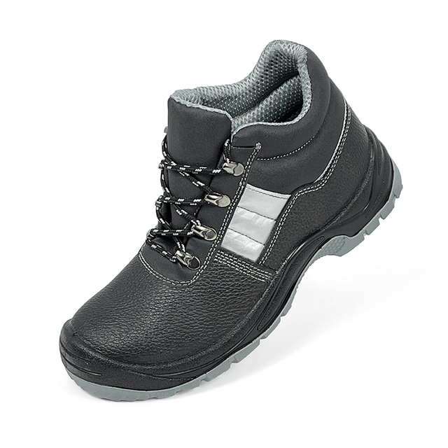 Anti-Slip Steel Toe Cap Light Weight Industrial Leather Lace Up Safety Shoes