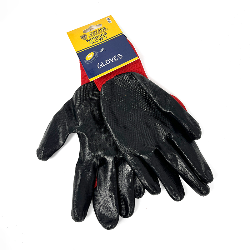 New Promotion Price Durable Vibrant Color Heavy Duty Industrial Gloves Nitrile Safety Labor Gloves