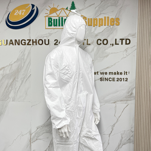Full Body protection White Disposable Safety Protective Work Garment Waterproof Non Woven Coverall Suit