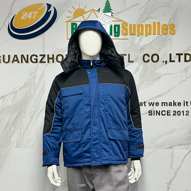 Heavy‑Duty Winter Insulated Work Jacket for Men Windproof Detachable Hood Industrial Safety Coat for Construction Site