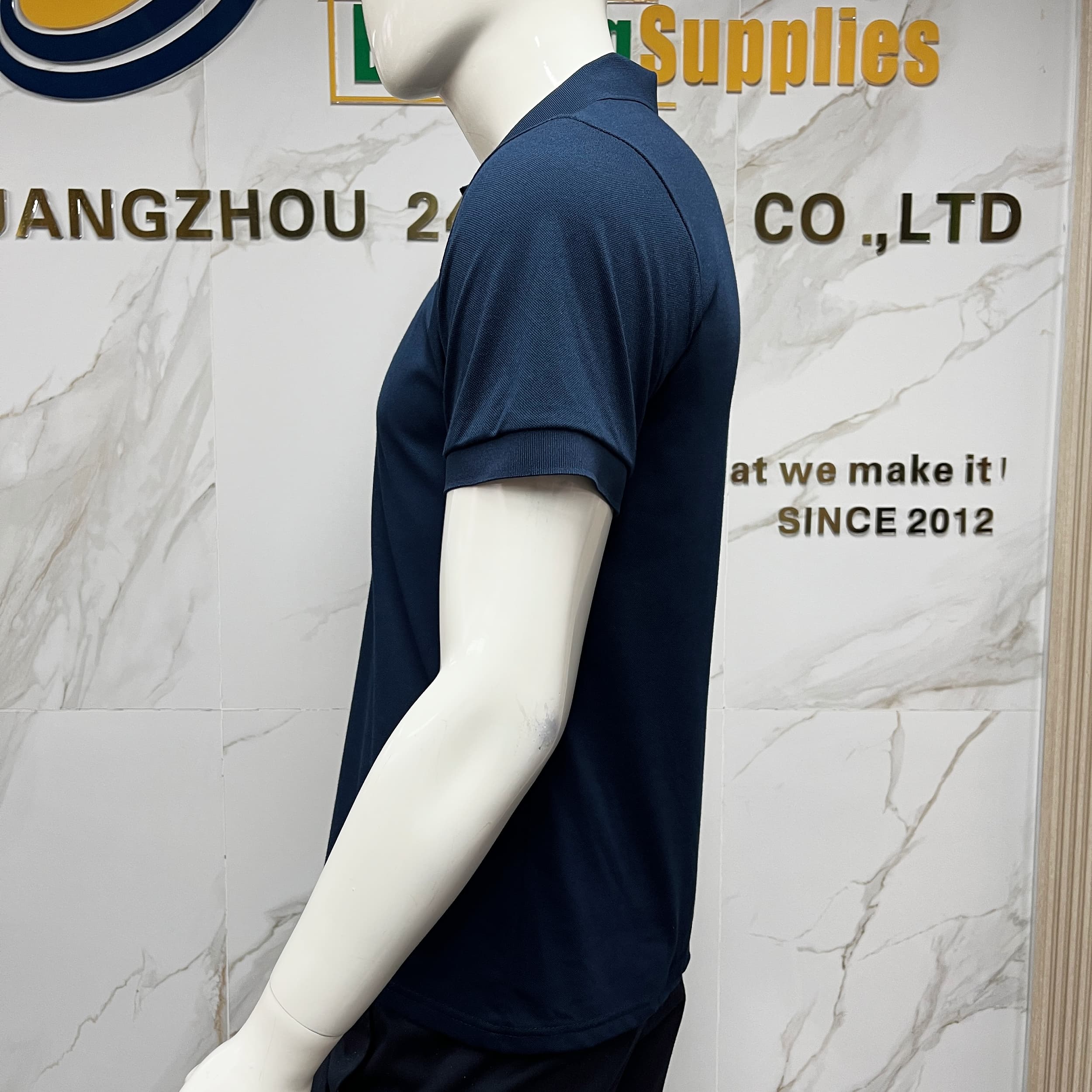 Factory Custom Men Polyester Solid Knitted Casual Fashion Short Sleeve Shirt for Work